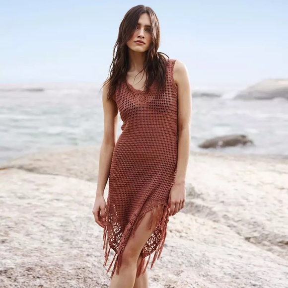 Other - SOLD OUT CLEARANCE Boho Rust Handmade Crochet Beach Coverup Tunic
